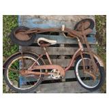 Vintage metal scooter with Firestone tires and