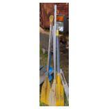 Various oars and anchor