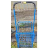Blue basket rolling cart