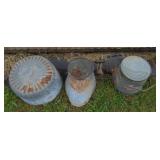 Trio of metal buckets *times the quantity