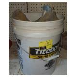 Bucket of blasting sand