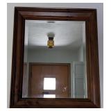 (G) 24.5x20.5" wood framed mirror from Craft