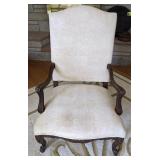 (B) Louis XV style arm chair with ornately carved