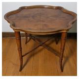 (G) Vintage faux bamboo table with tray shaped