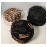 Vintage Mr. Michael pillbox hat with veil, black