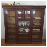 (G) Wooden china cabinet  approximately 61"x60"