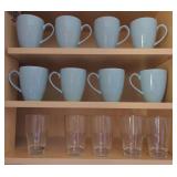 Contents of Shelf including Mugs and Drinking