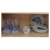 Contents of Shelf including Glassware and