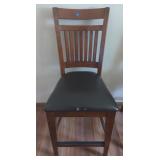 (B) Wooden Bar Stool *some damage* measuring 19"
