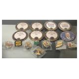 (B) Lot of assorted pins including George bush