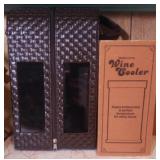 (G) Terra Cotta wine cooler and wine bottle