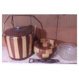 (G) Cambridge ware wooden bowl and more