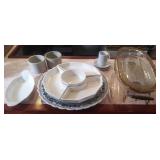 (G) Lot of assorted glass serving trays and more