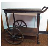 (R) Vintage Antique Wooden Tea Cart