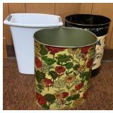 Trio of garbage cans all 14" tall