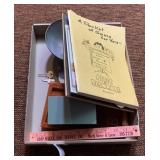 Lot of rulers, keys, books