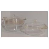 (G) Lot of 3 Vintage Pyrex Containers *one missing