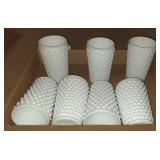 (R) Flat with 7 milk glass cups