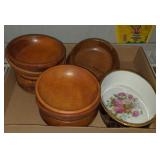 (R) Wooden bowls and Chateau Reves china dish