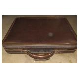 (B) Brown leather briefcase