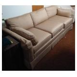 (G) Beige 3 Seat Couch w/ Side Pillows
