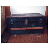 (R) Large Black Wooden Trunk/Chest
