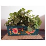 (G) lot of 2 Faux Plants and Planters