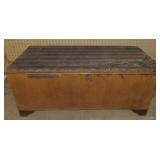 (G) Wooden chest 15"x35"x17"