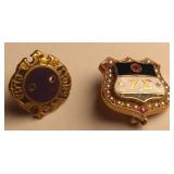 Pair of Marked 10k Gold Fraternity Pins Total