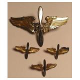 Lot of WWII Era Aviation Cadet Pins/Badge