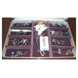 Lot w/Various Cufflinks & Other Jewelry