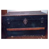 (R) Large Black Wooden Trunk/Chest