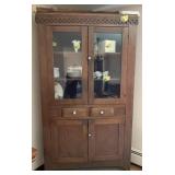 (G) Wooden corner china cabinet 48.5"w 84"h