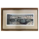 (B) Signed Print Bridge Over The Arno 20"x 12