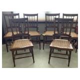 (G) Antique Walnut Dining Table w/ Spool legs