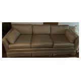 (G) Beige 3 Seat Couch w/ Side Pillows