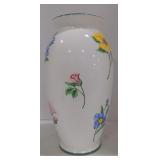 (AP) white decorative flower vase.