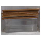 (DJ) lot of.wooden and plastic display cases.