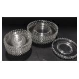 (AO) Candlewick Glass Plates (approx 5.5",6",&