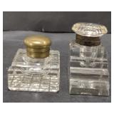 (AO) Glass Ink Wells approx 3"L