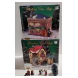 (JJ) Lot of 2 deluxe porcelain lighted houses and