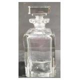 (AO) Square glass decanter.   Measures 8.5 inches