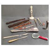 (AO) Lot of combs, compasses, shoe horn and other
