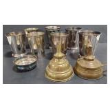 (AO) Lot sm oil lamps and silver tournament cups