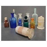 (AO) Lot of old apothecary jars and old bottles.