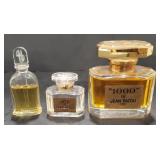 (AO)  Lot of 3 perfume bottles. De Jesn Patou