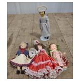 (P) Lot of 4 vintage dolls
