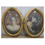 (P) Dome front glass picture frames with women