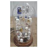 (P) Glass dome thimble display and thimbles