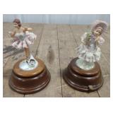 (P) Deichert porcelain figure music boxes
